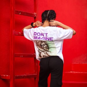 White oversized Tee - Abstract