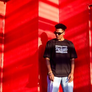 Black oversized Tee - Melting