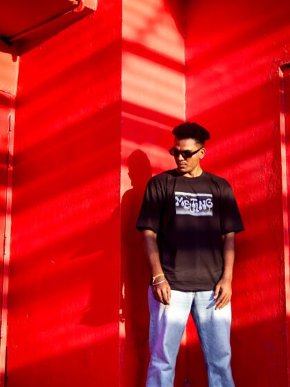 Black oversized Tee - Melting