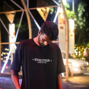 Black and Navy Blue oversized Tee - Evolution