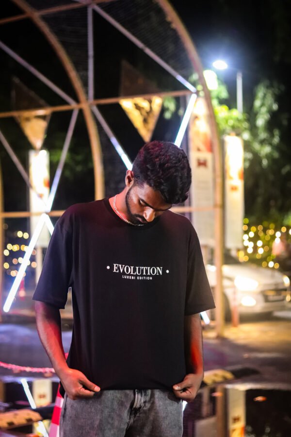 Black and Navy Blue oversized Tee - Evolution