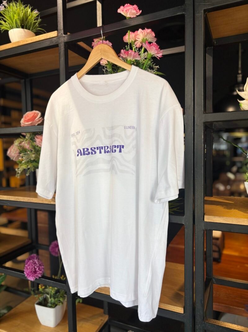 White oversized Tee - Abstract - Image 3
