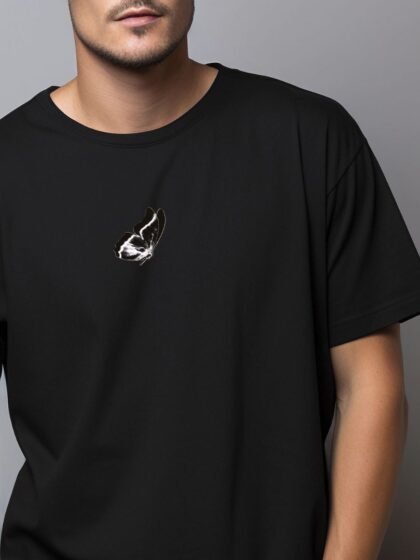 Black oversized Tee - Butterfly