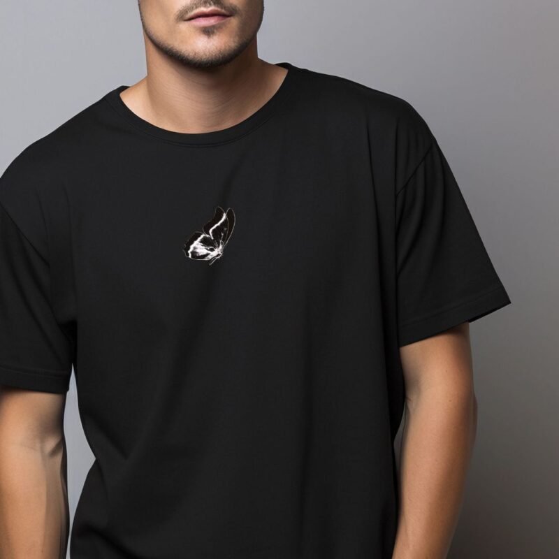 Black oversized Tee - Butterfly