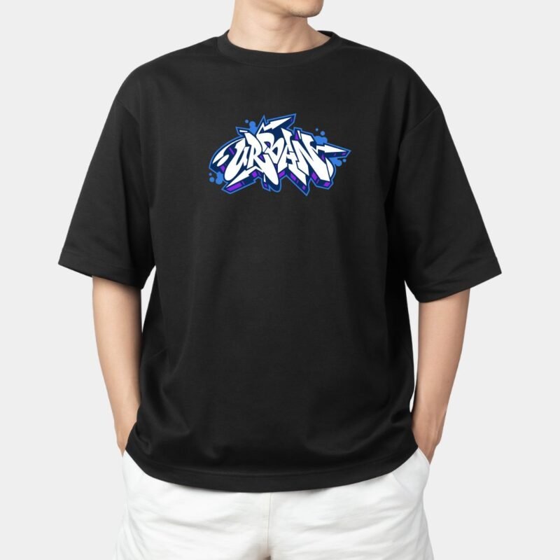 Black oversized Tee - AURA - Image 4